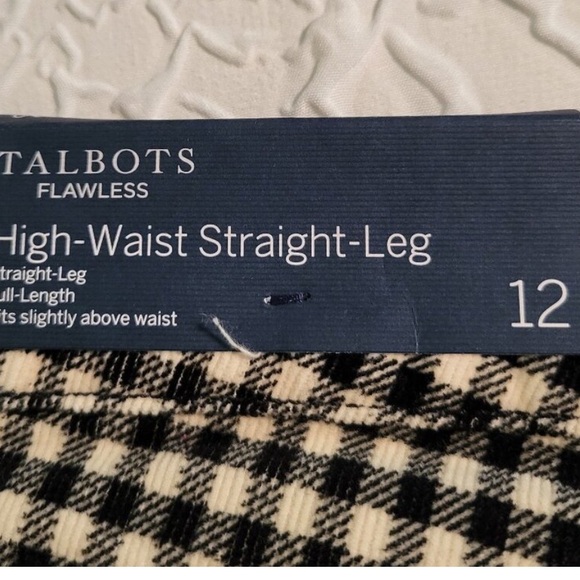 Talbots Gingham, Corduroy high waisted slimming Pant Sz 12 NWT - Picture 9 of 12